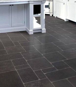 Slate flooring is made impressive with quality floor tile material Laundry Room With Slate Tile Floor, Black Slate Mudroom Floor, Slate Floors Kitchen, Dark Slate Floor, Slate Tile Floor Living Room, Grey Tile Kitchen Floor, Slate Floor Kitchen, Entry Tile, Slate Tile Floor