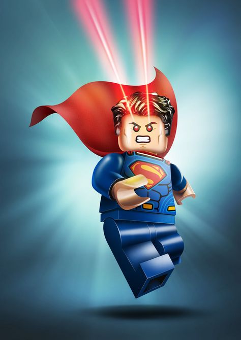 Lego Super heroes on Behance Lego Justice League, Lego Superman, Lego Batman 2, Supergirl Art, Superhero Pictures, Superman Characters, Superman Pictures, Special Abilities, Lego Wallpaper