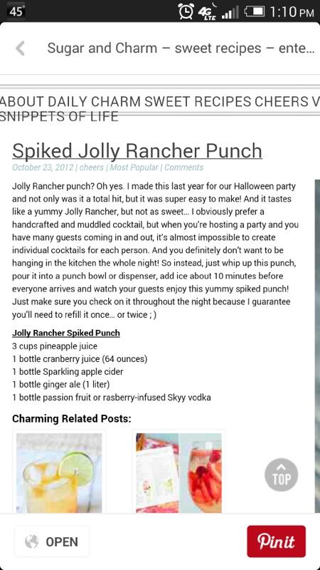 Halloween Party Drinks, Jolly Rancher, Delicious Cocktails, Party Drinks, Mixed Drinks, Summer Time, Sweet Recipes, Halloween Party, Drinks