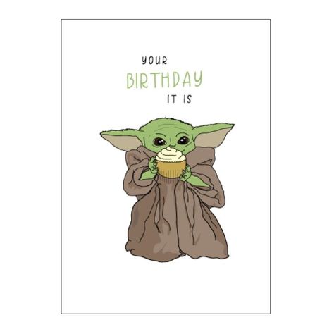 Yoda Birthday Cards, Yoda Happy Birthday, Yoda Card, Baby Yoda Birthday, Yoda Birthday, Yoda Party, Punny Cards, Star Wars Ideas, Baby Yoga