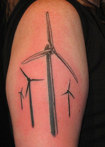 wind turbines | Wind turbines. A gift from the aliens? | Mez Love | Flickr Wind Turbine Tattoo, Wind Turbine Art, Wind Turbines Art, Black Tattoo Ideas, Scene Tattoo, Texas Tattoos, Positive Aspects, Irish Tattoos, The Aliens