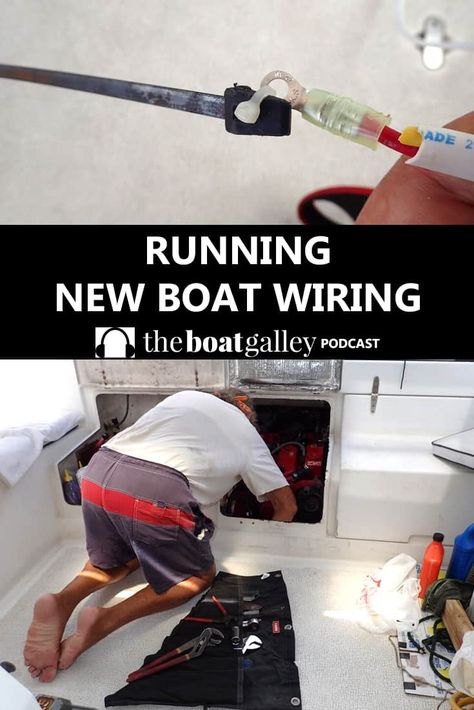 Running new boat wiring in tight spaces isn’t easy. But the right tools and techniques will help. Boat Restoration Diy, Diy Boat Accessories, Catalina 30, Boat Modifications, Sailboat Restoration, Fishing Boat Accessories, Boat Upgrades, Boat Wiring, Liveaboard Sailboat