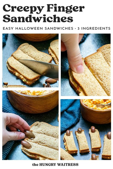 Halloween Sandwiches For Kids, Ghost Sandwiches, Halloween Sandwiches Ideas, Halloween Finger Sandwiches, Halloween Tea Sandwiches, Halloween Sandwich, Spooky Sandwiches, Halloween Sliders Sandwiches, Halloween Hotdogs Fingers