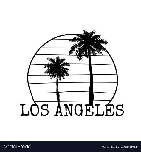 Los Angeles Tattoo Ideas, Los Angeles Drawing, Hollywood Tattoo, Los Angeles Tattoo, Palm Tree Vector, Highlights Cover, Palm Tree Silhouette, Money Images, Travel Icon