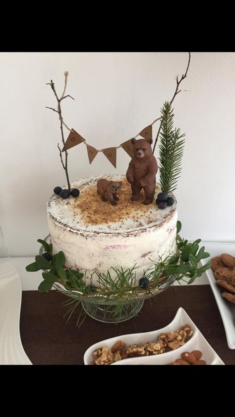 Baby Beer, Woodland Birthday Party, Wild One Birthday Party, Baby Shower Woodland Theme, Woodland Birthday, Boy Birthday Parties, Sons Birthday, Animal Birthday, Baby Cake