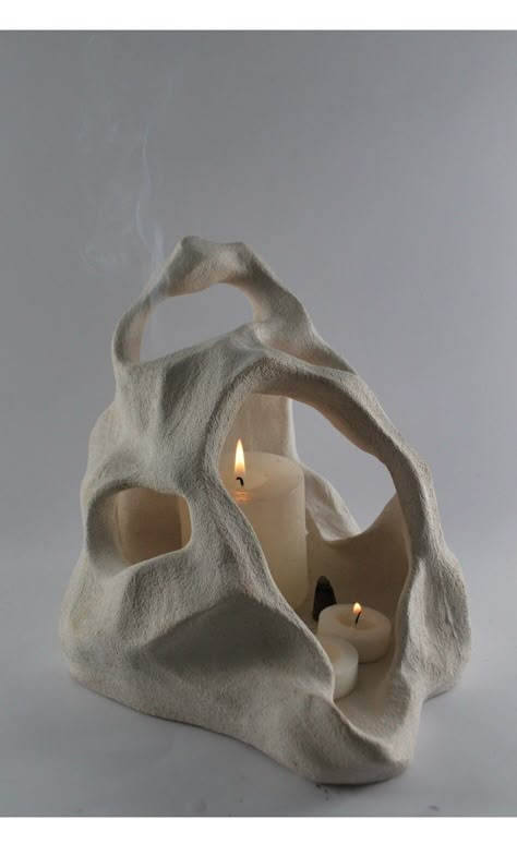 Unique hand-sculpted bone form sculpture, from the Shadow series. Drawing on the idea of Jungian shadow work, these pieces were conceived as vessels for a ritual performed to bring aspects of the unconscious shadow self into the light. A ceremony to identify and integrate parts of the repressed subconscious, assimilating them into the conscious state with understanding and compassion.    The bone forms allude to the visceral experience of intense feelings and emotions, such as shame, disgust and Form Sculpture, Organic Ceramics, Ceramic Art Sculpture, Sculptures Céramiques, Keramik Design, Diy Ceramic, Pottery Inspo, Pottery Crafts, Diy Pottery