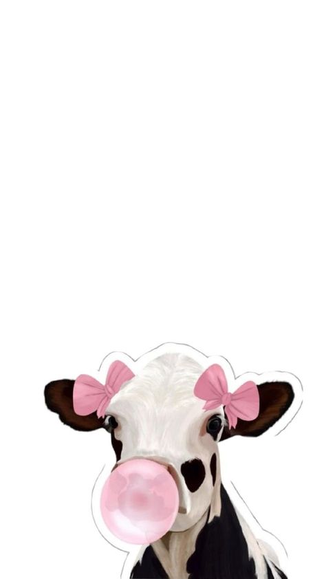 Pink Cows Wallpapers, Cow Wallpaper Iphone, Cows Aesthetic, Cow Wallpaper, Pink Cow, Emoji Stickers, Cute Cow, Aesthetic Pink, Cute Cows