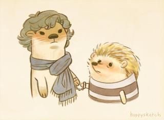 Otter Sherlock & Hedgehog Watson <3 Sherlock Otter, Sherlock Art, Mrs Hudson, Sherlock Fandom, Sherlock 3, Sherlock John, I Am Sherlocked, Nerd Love, Bbc Sherlock