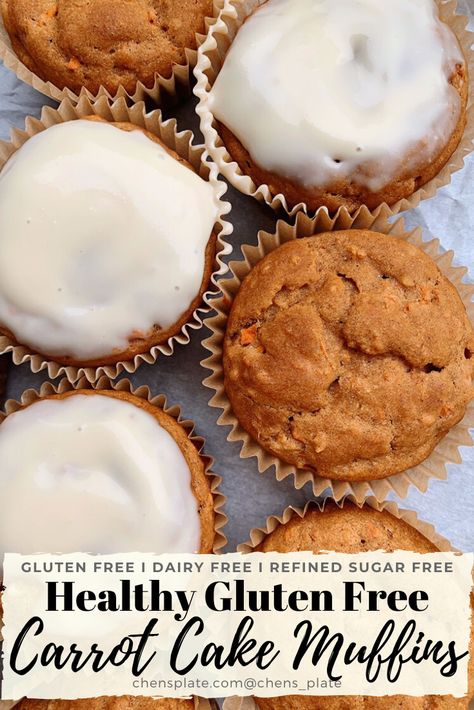 Your typical carrot cake may use a wide variety of ingredients. The most common are: white flour, refined cane sugar, and carrot (obviously.) So, I simply brought the fresh carrot with me and made a healthier version of carrot cake and turned them into healthy muffins. Carrot cake muffins are made with 1 to 1 gluten free baking flour, honey, and organic eggs. I personally would eat every ingredient in this recipe which is exactly why I love sharing this quick and easy recipe. Gluten Free Carrot Muffins, Gluten Free Carrot Cake Muffins, Dairy Free Carrot Cake, Healthy Carrot Cake Muffins, Sugar Free Carrot Cake, Sugar Free Muffins, Healthy Cream Cheese, Healthy Carrot Cake, Gluten Free Carrot Cake