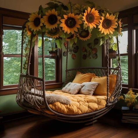 Canopy Bed Bedroom, Sunflower Room, Monique Lula, Glow Jewelry, Cute Furniture, Cute Diy Room Decor, Pinterest Room Decor, Bed Bedroom, Bedroom Decor Design