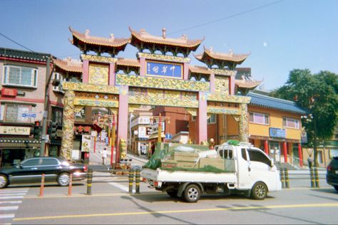 Chinatown, korea, film, film camera, disposable, vintage Taipei, Film Camera, South Korea, Street View, Film, Photography, Travel