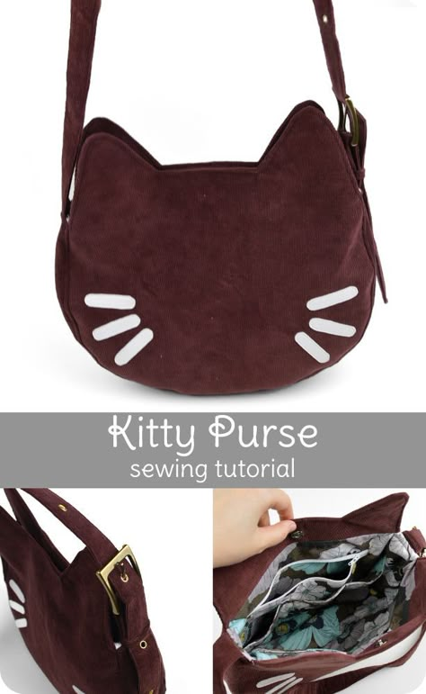 Cholyknight Free, Cat Hat Sewing Pattern, Cute And Easy Sewing Projects, Easy Useful Sewing Projects, Easy Bag Sewing Pattern, Easy Cute Sewing Projects, Diy Easy Sewing Projects, Easy Diy Bag, Sewing Ideas Easy