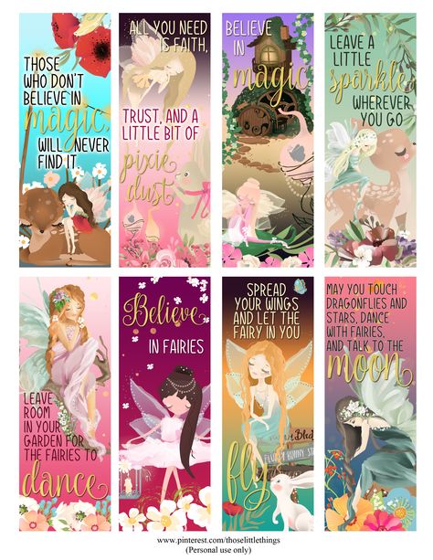 Fairytale Quotes, Fairy Quotes, Bookmarks Quotes, Free Printable Bookmarks, Bond Paper Design, Bookmark Printing, Printable Bookmarks, Paper Bookmarks, Free Printable Art