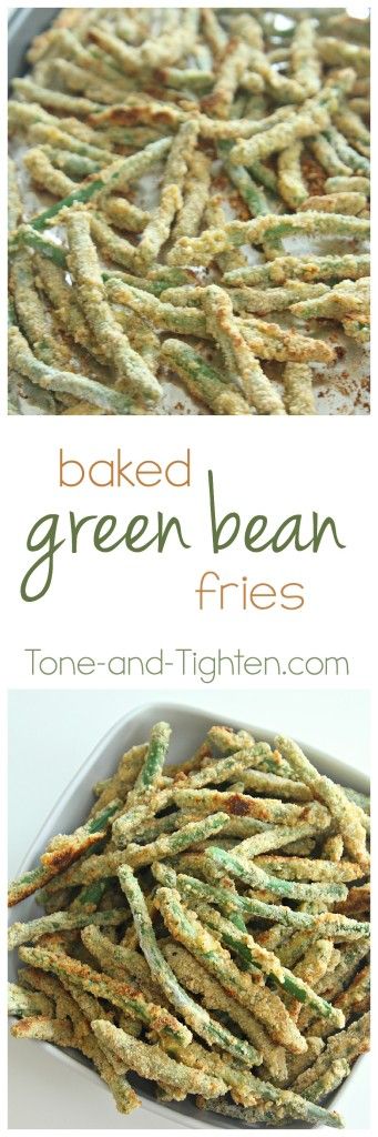 Oven-Baked Green Bean Fries on Tone-and-Tighten.com - a huge hit with my kids! Green Bean Fries, Crispy Green Beans, Baked Green Beans, Nye Dinner, Easy Green Beans, Weight Watcher Desserts, Fried Green Beans, Beans Beans, Almond Meal