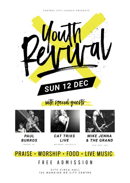 Youth Revival Church Event Template Bold Flyer Design, Youth Church Flyer Design, Youth Flyer Design, Revival Graphic Design, Church Graphic Design Event Flyers, Youth Church Graphic Design, Youth Graphic Design, Revival Flyer Design, Church Event Ideas