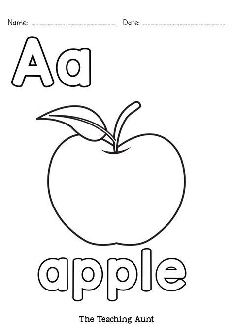 Alphabet Coloring Pages Free Printable - The Teaching Aunt Free Alphabet Worksheets, Free Printable Alphabet Worksheets, Letter A Coloring Pages, Coloring Letters, Printable Alphabet Worksheets, Fun Worksheets For Kids, Alphabet Worksheets Kindergarten, Reading Post, Abc Coloring Pages