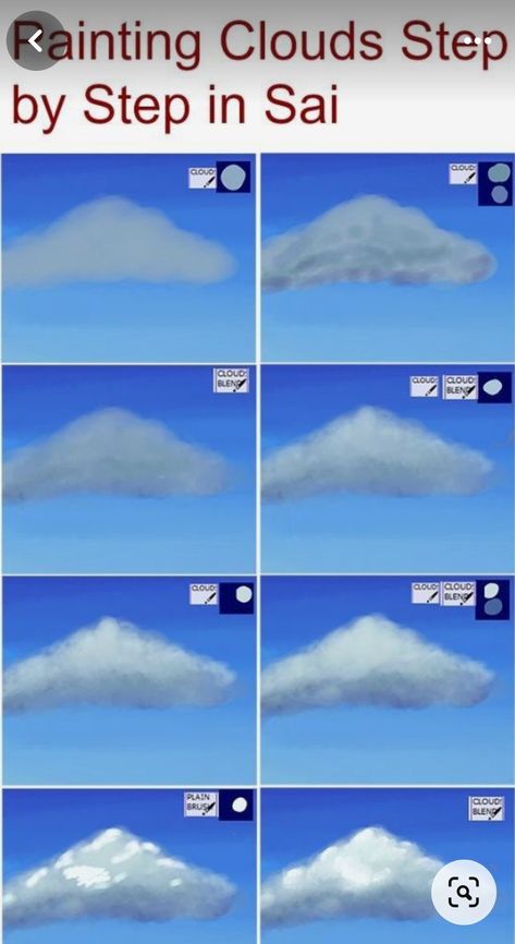 Painting Clouds, Clouds In The Sky, Acrylic Painting Tips, Painting Media, Acrylic Painting For Beginners, Acrylic Painting Techniques, Acrylic Painting Tutorials, Simple Acrylic Paintings, Digital Painting Tutorials