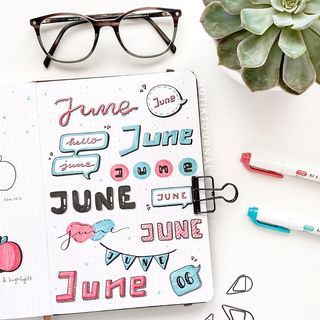 June Header, Header Ideas, Teaching Resume, Title Ideas, Hello June, Journal Inspo, Bullet Journal Spread, Cute Notes, Bullet Journal Inspo