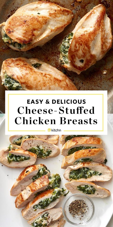 Cream Cheese Ideas, Easy Stuffed Chicken Breast, Spinach Cream Cheese, Asparagus Stuffed Chicken Breast, Stuffed Chicken Breast Spinach, Stuffed Chicken Breasts, Cheese Stuffed Chicken Breast, Spinach Cheese, Cheese Stuffed Chicken