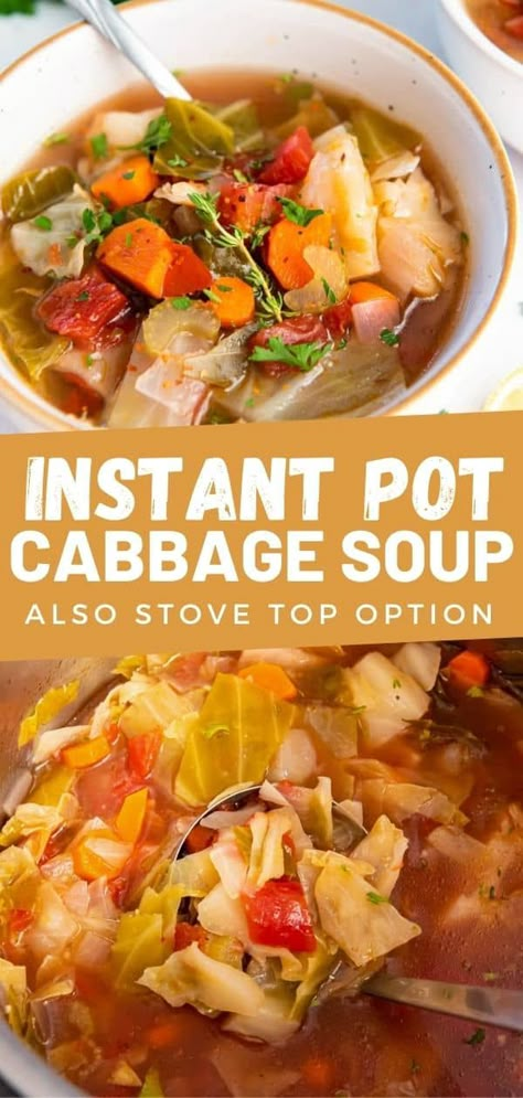 Cabbage Soup Instant Pot, Russian Cabbage Soup Recipe, Russian Cabbage Soup, Instant Pot Cabbage Soup, Instant Pot Cabbage, Easy Cabbage Soup, Cabbage Soup Diet Recipe, Cabbage Soup Recipe, Soup Instant Pot