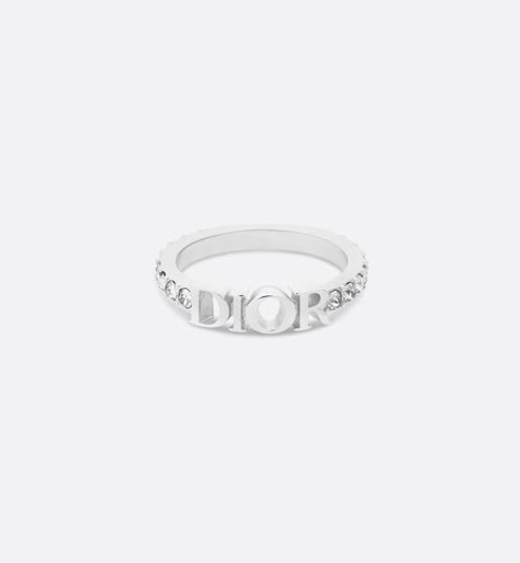 Dio(r)evolution Ring Silver-Finish Metal with White Crystals | DIOR Dior Jewelry Ring, Bday List, Dream Wishlist, Kpop Clothes, Christian Dior Couture, Dress Silver, Jewelry Accessories Ideas, White Crystals, Dior Jewelry