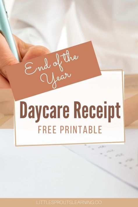 Free Printable Daycare Receipt, Daycare Yearbook Ideas, Daycare Forms Printable Free, Daycare Receipt, Daycare Rates, Preschool Forms, Daycare Printables Forms, Daycare Names, Daycare Meals