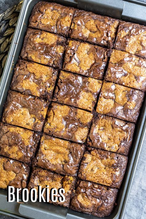 Brownie Recipes With Cookie Dough, Brookie Recipe With Box Brownies, Brookies Recipe Cookie Brownies With Box Brownies, Cookie Brownie Recipe Boxes, Brownie With Cookie Dough, Brookies Recipe Cookie Brownies Easy, Brookie Recipes Easy, Brookies Recipe With Box Brownies, Box Brownie Recipes