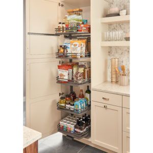 Pull-Out Pantry System - Richelieu Hardware Tall Pantry Cabinets, Tall Pantry Cabinet, Pull Out Pantry, Pantry Cabinets, Sliding Shelves, Kitchen Pantry Storage, Rev A Shelf, Hardware Resources, Kitchen Pantry Design