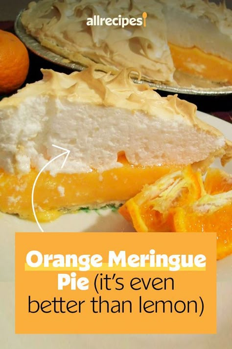 Sunshine Lemon Pie, Orange Meringue Pie, Orange Pie, Lemon Pie Recipe, Meringue Pie Recipes, Pie Pie, Sweet Pies, Favorite Pie, Pie Crusts