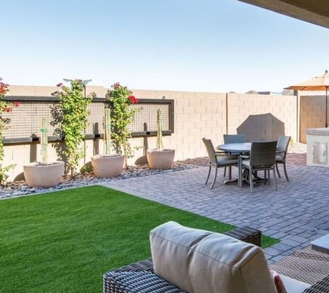 Rectangle Backyard Ideas, Arizona Backyard Ideas, Arizona Backyard Landscaping, Desert Landscaping Backyard, Hardscape Backyard, Backyard Improvements, Outdoor Patio Ideas Backyards, Desert Backyard, Arizona Backyard