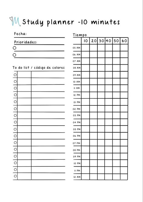 10mins planner.pdf | Printable Planner by  Rachelle Swafford School Planner Template Aesthetic, Korean Study Planner Printable, Study Schedule Ideas, Planer For Study, Korean Study Planner, Korean Planner, Study Planner Template, Study Planner Printable Free, Study Tracker