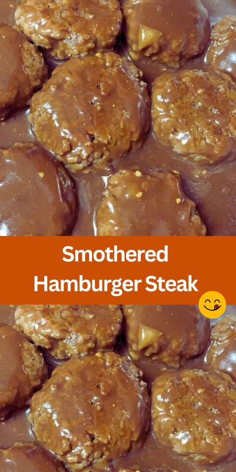 Try this delicious Smothered Hamburger Steak recipe for a comforting and hearty meal. Made with ground beef patties, onions, garlic, and a savory mushroom sauce, it's perfect over mashed potatoes or rice. Easy to make and packed with flavor, this dish is sure to become a family favorite. Best Hamburger Ever All Recipes, Recipes For Leftover Hamburger Patties, Smothered Ground Beef Patties, Simple Hamburger Steak Recipes, Sunday Dinner Ideas Ground Beef, Ground Beef Patties With Gravy, What To Make With 1 Lb Ground Beef, Smothered Beef Patties, Recipes With Hamburger Patties