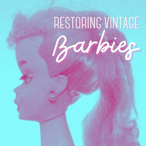 Vintage Barbie Doll Restoration Tips - HobbyLark Barbie Restoration, Beautiful Ponytail, Old Barbie Dolls, Barbie Hairstyle, Doll Face Paint, Vintage Barbies, Barbie Makeup, Skipper Doll, Barbie Hair