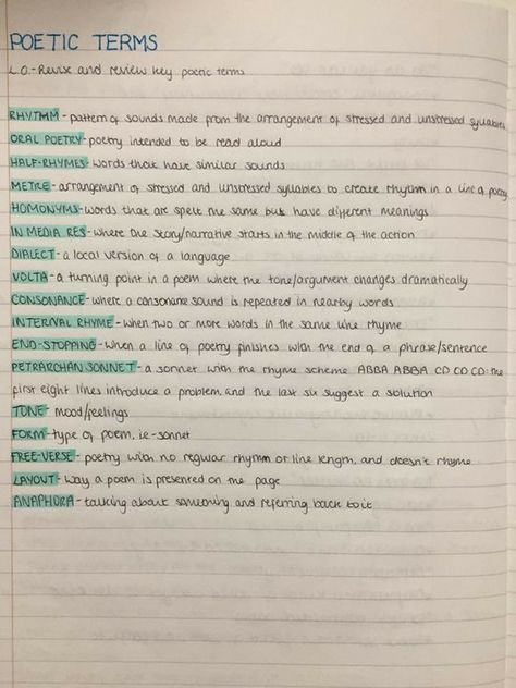 Notes On English, How To Make Notes For English Literature, Revision Notes English Language, English Anthology Revision, Key Terms Notes, English Lit Alevel, Cute English Notes, Revision Notes English Literature, How To Revise English Literature