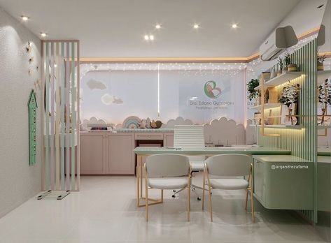 Pedia Clinic Interior Design, Spa Design Interior, Pediatric Office Decor, Children Hospital Design, Pediatrician Office, Kindergarten Interior, Healthcare Interior Design, Baby Spa, Medical Office Design