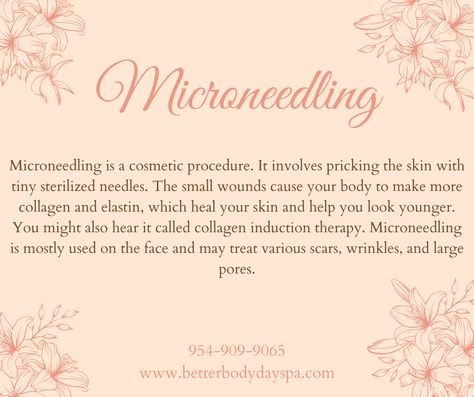 Microneedling Benefits, Benefits Of Microneedling, Esthetician Marketing, Spa Facial, Better Body, Body Spa, Large Pores, Cosmetic Procedures, Even Out Skin Tone