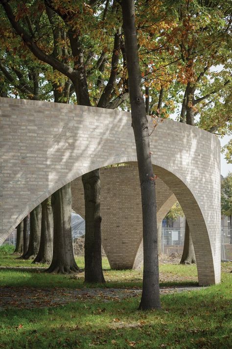 Pavilion Architecture, Brick Arch, Pavilion Design, Garden Pavilion, Landscape Elements, Brick Architecture, Antwerp Belgium, Architectural Section, Urban Fabric