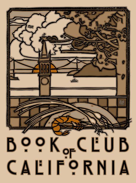 Book Club of California, by David Lance Goines (University of California, Berkeley Campanile and the Golden Gate) David Lance Goines, Bookplate Design, Redwood Tree, The Book Club, Bell Tower, Relief Print, California Art, Ex Libris, Painting Edges