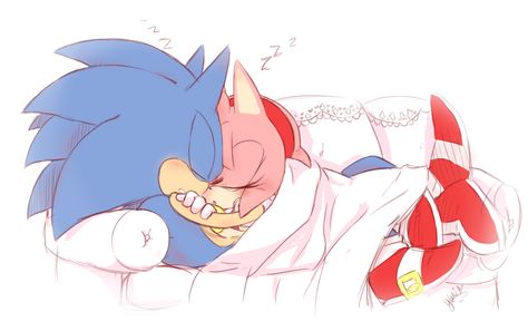 crashing out in his arm's you cant ask for a more cozyer way to fall asleep in Ways To Fall Asleep, Sonamy Comic, Sonic Heroes, Sonic And Amy, Sonic Franchise, Sonic And Shadow, Sonic Fan Art, Sonic Boom, Amy Rose