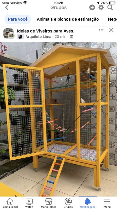 Diy Budgie Cage, Bird Perch Ideas, Big Bird Cage, Pet Pigeon, Pigeon Cage, Budgie Cage, Diy Bird Cage, Bird Cage Design, Diy Bird Toys