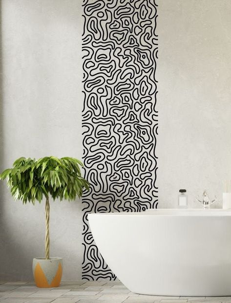 Abstract patterns, doodle background wall decal, Memphis style wall decals With decals, it is easy to create a new look and change the style of almost any surface. Vinyl decals can stick to any smooth and almost any flat, clean surface (walls, mirrors, windows, doors, appliances, furniture, tiles, vehicles etc.) and also on slightly textured walls. NOT recommended for surfaces such as: - Roughly structured surface, concrete, cement wall, freshly painted surfaces, dirty surfaces. Note:  Please re Patterns Doodle, Modern Wall Stickers, Landing Ideas, Doodle Wall, Clay Patterns, Doodle Background, Cement Wall, Posca Art, Memphis Style