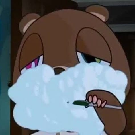 Dropout Bear Pfp, Kanye Bear Pfp, Chill Pfp, Kanye Bear, Kanye West Bear, Bear Pfp, Bear Meme, Kanye West Albums, Graduation Bear