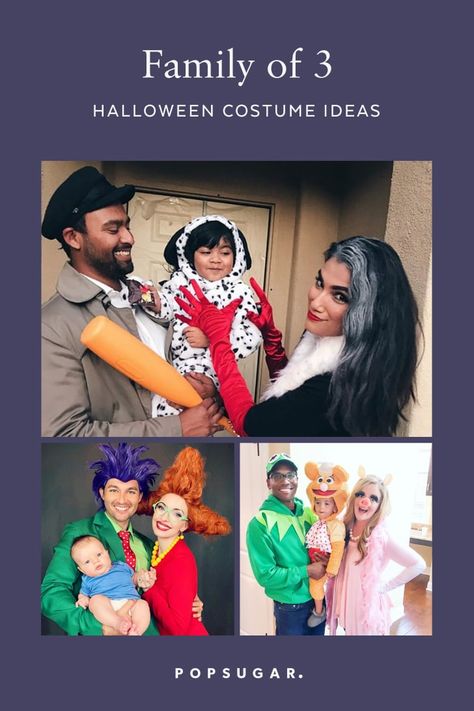 The Best Halloween Costume Ideas For Families of Three Costumes For 3 People Family, Lady And The Tramp Family Costume, Family Of 3 Costume Ideas Disney, Diy Family Of Three Halloween Costumes, Three Person Family Halloween Costume, Family Of Three Costume Ideas, Halloween Customers For Family Of 3, Halloween Costumes Family Of Three Baby, Witch Family Costumes