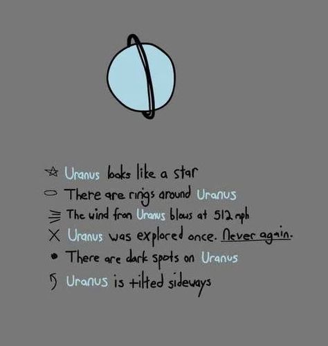 Uranus Uranus Facts, Uranus Jokes, Uranus Planet, Planet Project, Space Facts, Planetary Science, Science Jokes, The Planets, Science Humor