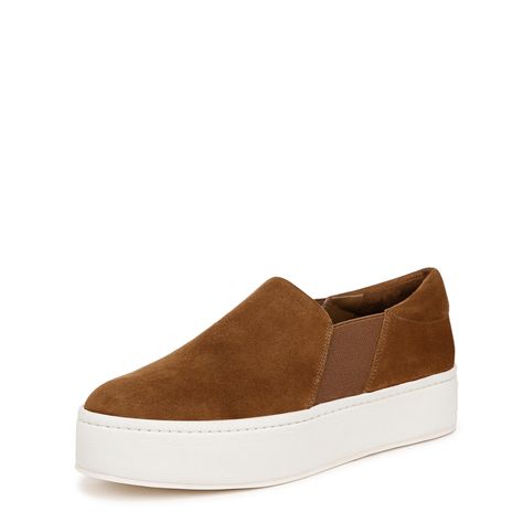 PRICES MAY VARY. Women's slip on sneaker Suede upper and leather lining Slip on with side goring Round toe 1.625" Heel height Women Slip On Sneakers, Platform Slip On Sneakers, Chic Sneakers, Slip On Trainers, Platform Sneaker, Sneakers Outfit, Street Chic, Fashion Sneakers, Slip On Sneakers