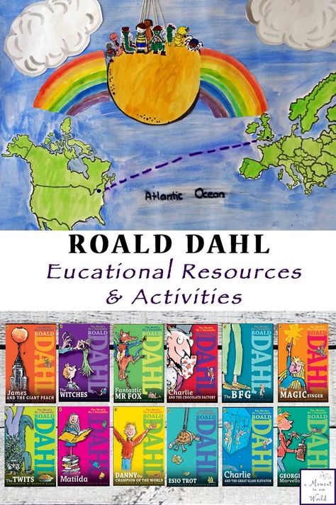 These Roald Dahl Resources and Activities can be easily incorporated into your homeschool and will definitely be enjoyed by all. Roald Dahl Art Activities, Roald Dalh, Roald Dahl Activities, Homeschool Literature, Elementary Language Arts Activities, Roald Dahl Day, Roald Dahl Books, The Twits, Homeschool Lessons