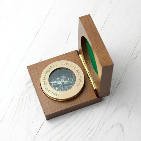 Monogram Box, Engraved Wooden Boxes, Engraved Compass, Way Back Home, The Compass, Brass Plate, Wooden Gift Boxes, Gifts For Colleagues, Birthday Gift For Him