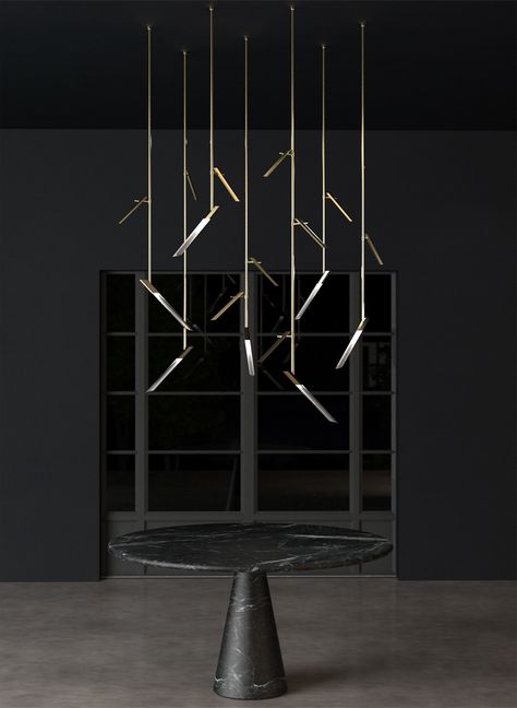 Modern Brass Chandelier, Sculptural Lighting, Drop Pendant Lights, Chandelier Brass, Lighting Feature, Urban Interiors, Outdoors Inside, Modern Muse, Elements Of Nature