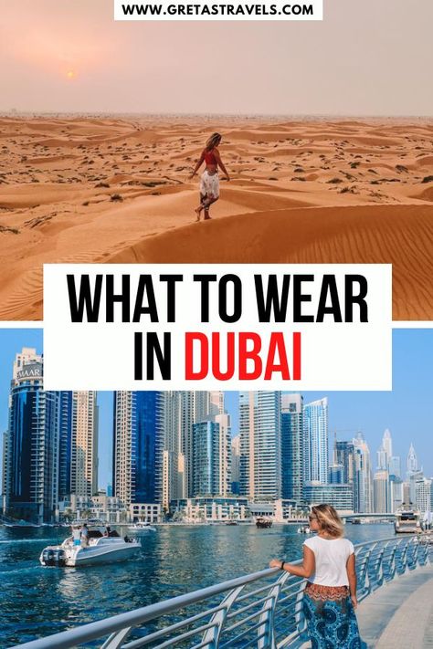 Planning a trip to Dubai but not sure what to pack? This Dubai packing list covers it all! I have outlined exactly what to wear in Dubai for every occasion, be it the mall, beach or souk, you will find Dubai outfit suggestions for every occasion. Read on to discover what to pack for Dubai! #dubai #dubaipackinglist #whattowearindubai #dubaiwhattowear #uae Dubai Places To Visit Bucket Lists, Dubai To Do List, Dubai Outfits Ideas January, Dubai Tourist Outfit, How To Dress In Dubai Women, Clothes To Wear In Dubai, Dubai Clothing Women, Outfits For Dubai Vacation For Women, Dubai Trip Outfit Ideas For Women