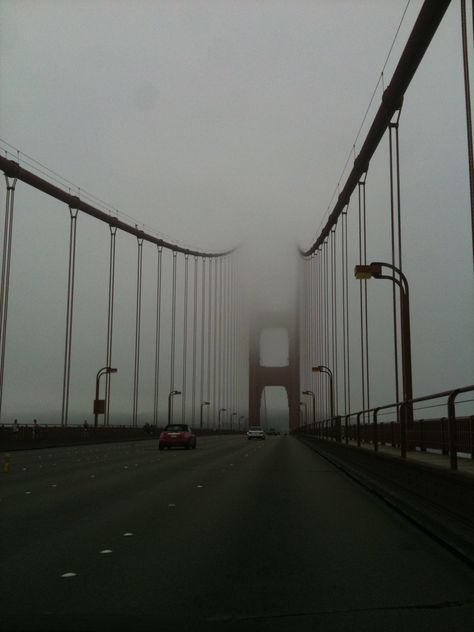 San Francisco - Foggy Drive Across the Golden Gate Bridge Foggy San Francisco, Golden City, Pretty Photos, Sacramento, Bay Area, Golden Gate Bridge, Favorite City, Bridge, San Francisco